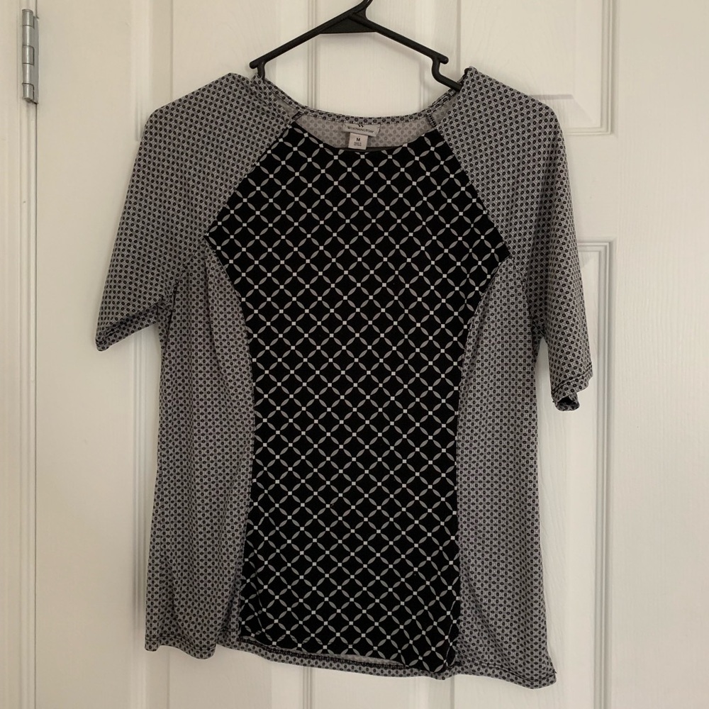 Black and gray pattern top